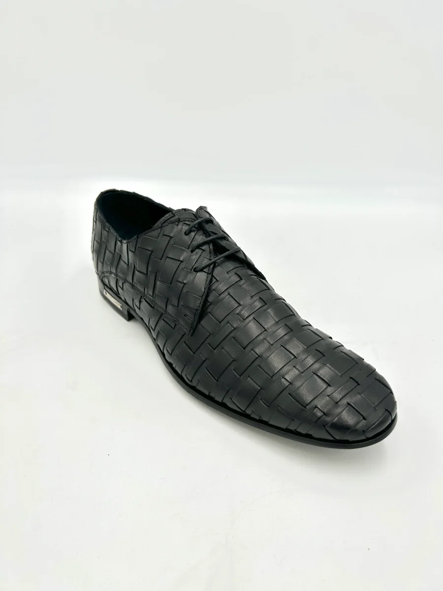 Alessandro Dell'Acqua Stringata cestino elegante - vera pelle nero - immagine 3