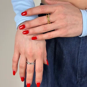 Anello veretta incrocio - 2 colori