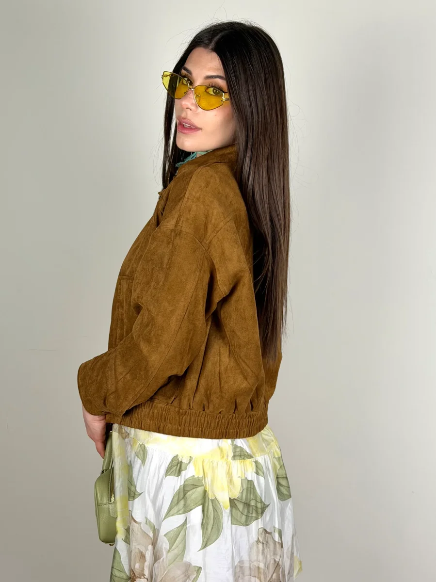 Bomber scamosciato coffee - immagine 4