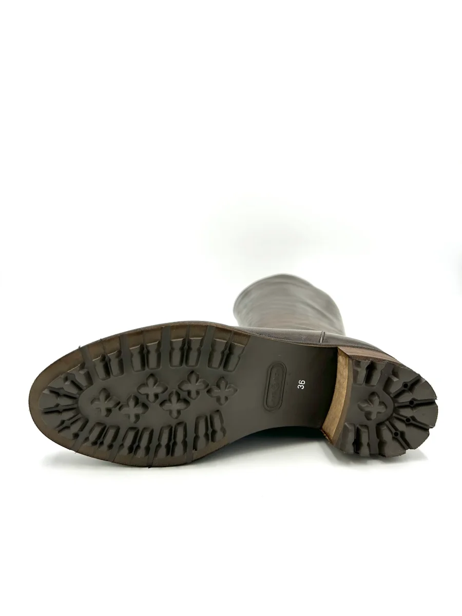 Calpierre Stivale alto elasticizzato con chiusura zip - in pelle marrone - immagine 7