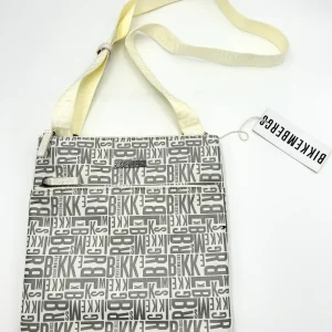 Bikkembergs Borsello piatto loghi - bianco e grigio