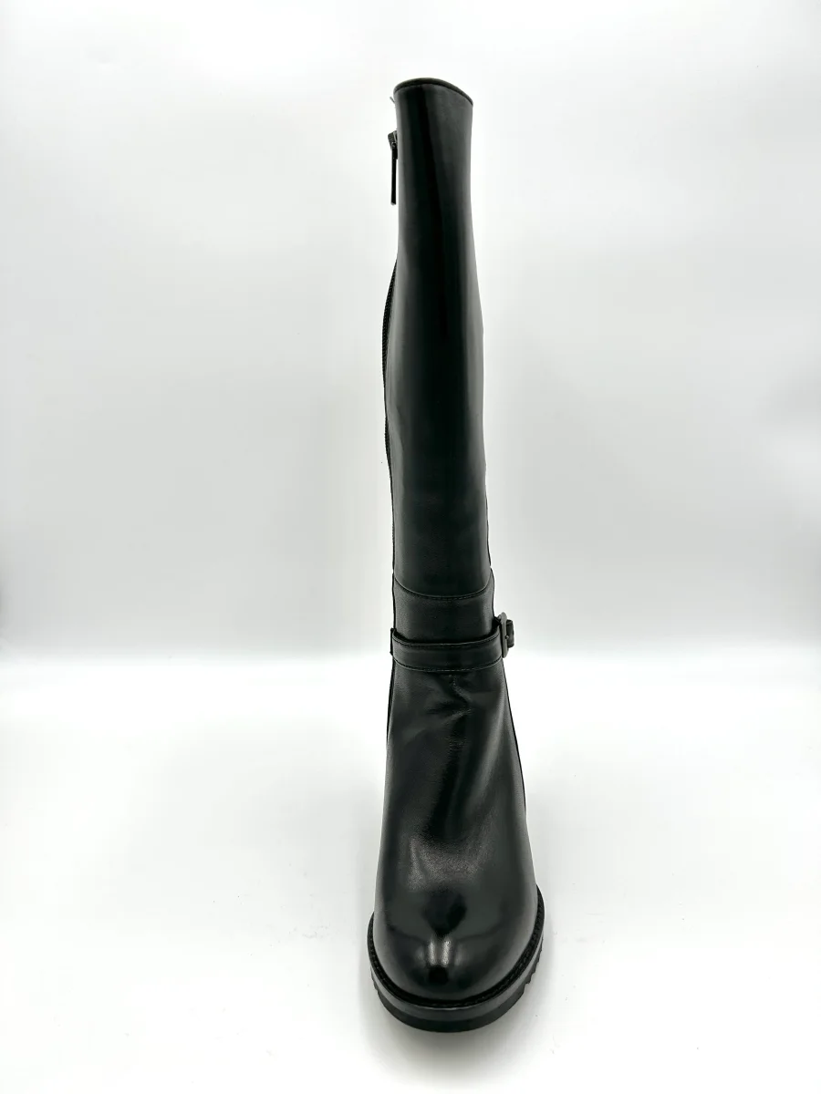 Made in italy Stivale con tacco elasticizzato con fibbia - nero - immagine 4