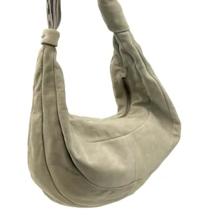 Vic Matie Borsa mezza luna grande da spalla - vera pelle - grigio