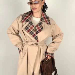 Trench check rosso