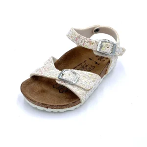 Birkenstock kids Birki’s Tuvalu White glitter points silver /Narrow fit