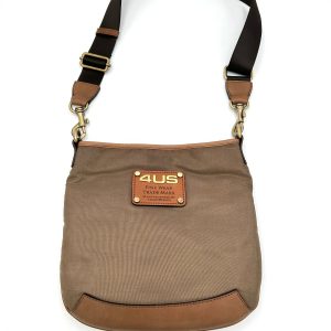 Cesare Paciotti 4US Borsello uomo piatto Nylon e vera pelle - marrone chiaro