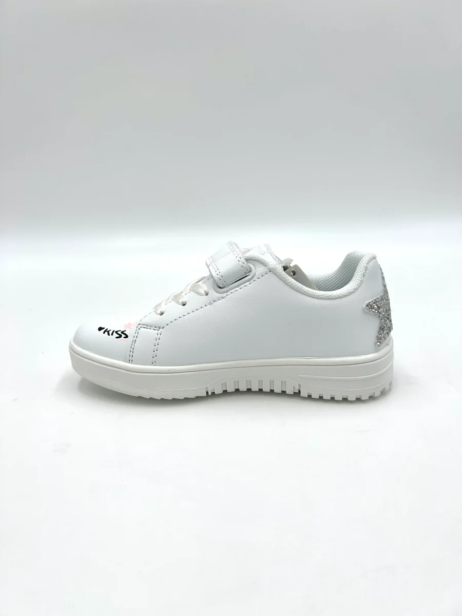 Primigi kids Sneakers bianca con scritte e glitter argento - immagine 5