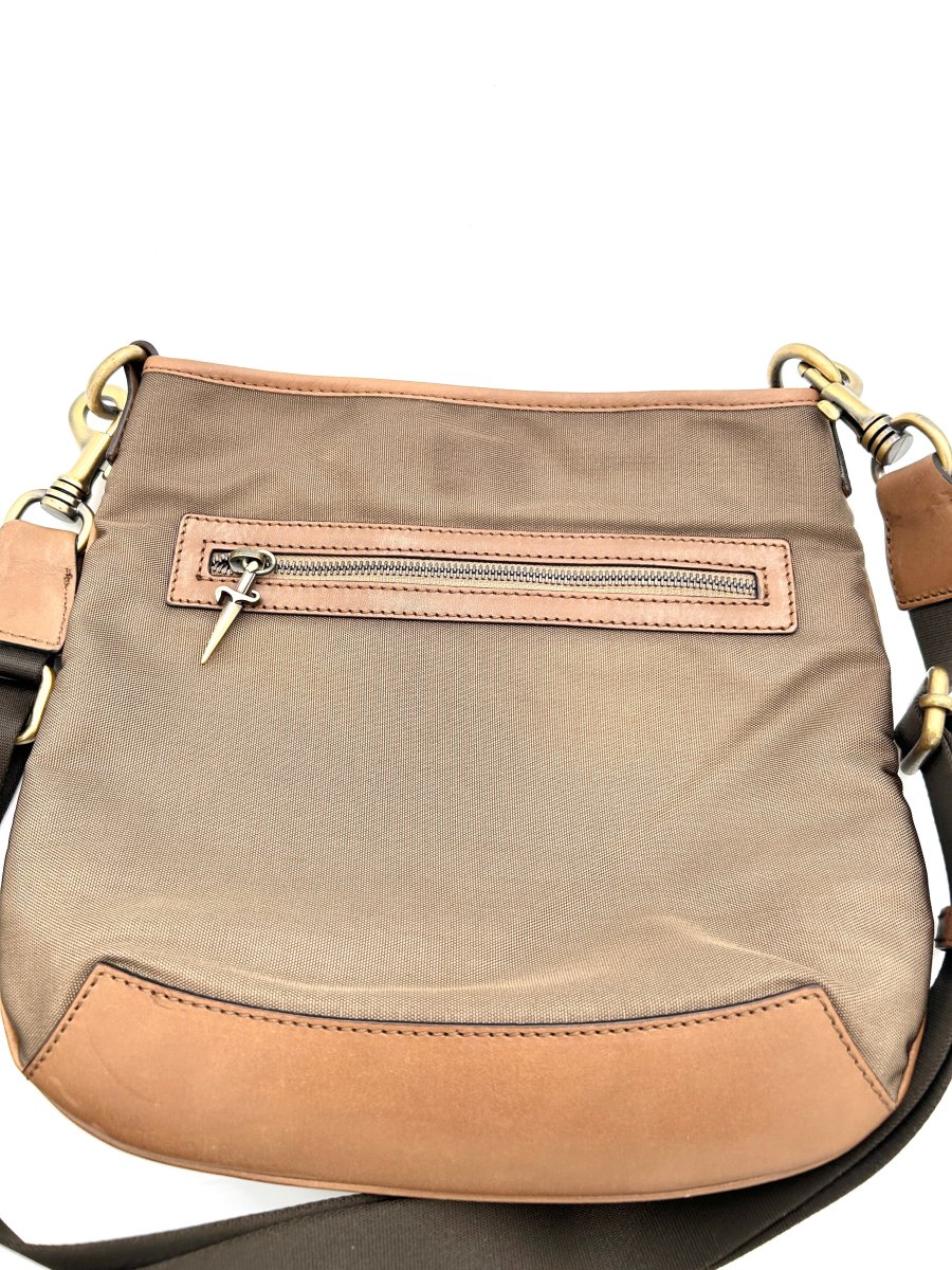 Cesare Paciotti 4US Borsello uomo piatto Nylon e vera pelle - marrone chiaro - immagine 6