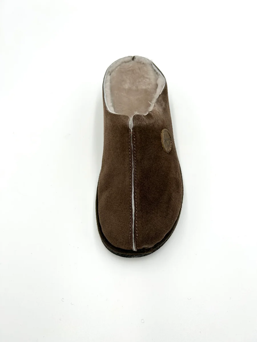 Daisy By Florance Pantofola ciabatta calda imbottita con plantare estraibile - nera e marrone - immagine 6