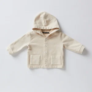 Felpa Aventiquattrore color latte con cappuccio e bottoni