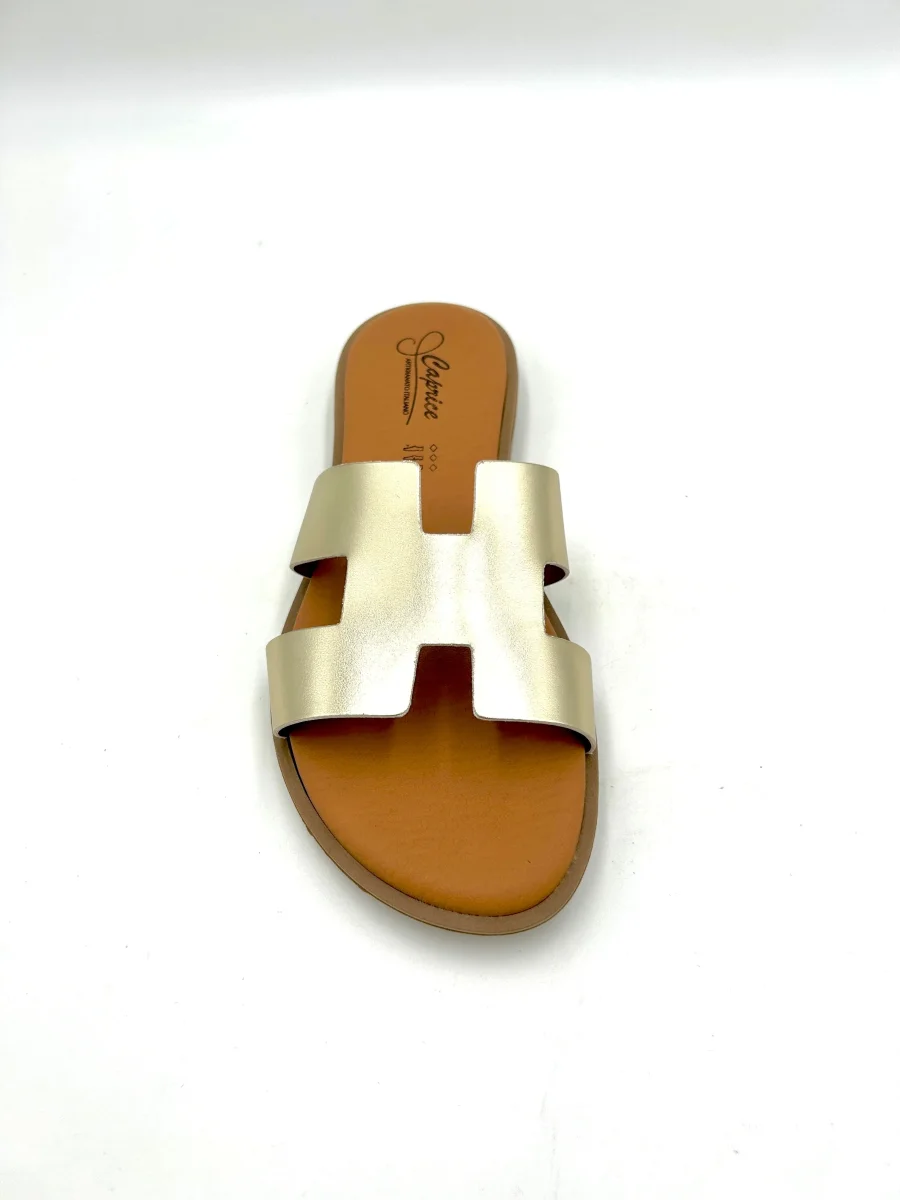 Caprice Ciabattina ispirazione H - memory foam / nero, oro, bianco, cuoio - immagine 7