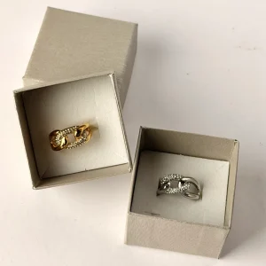 Anello catena zirconata - 2 colori