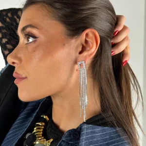 Orecchini filo zirconi - 2 colori