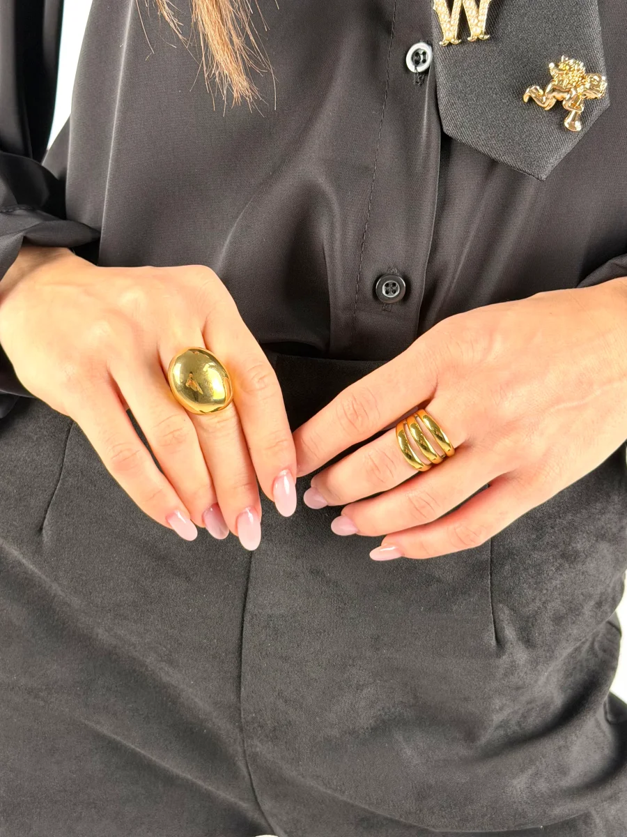 Anello ovale - 2 colori - immagine 3