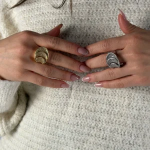 Anello conchiglia zirconato - 2 colori