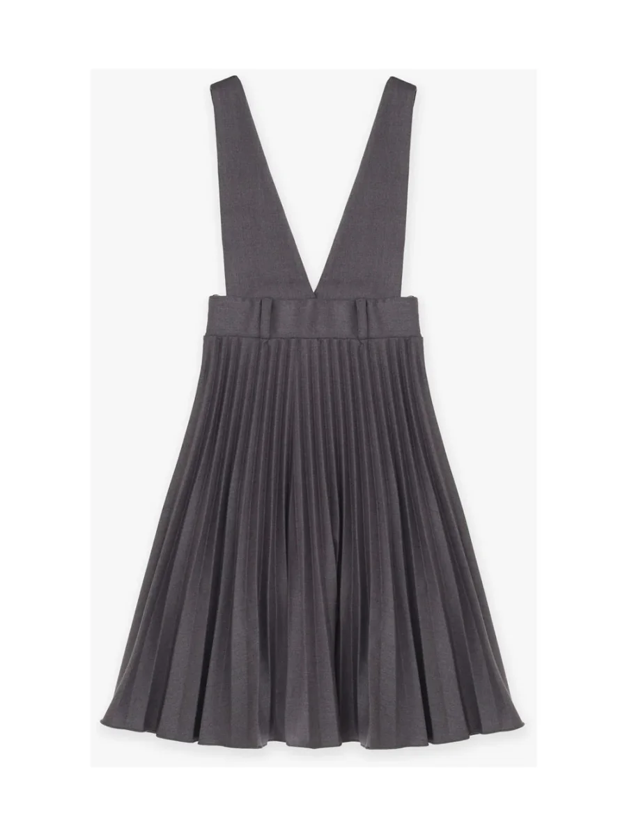 Abito Dixie nero plissettato con bretelle - immagine 2