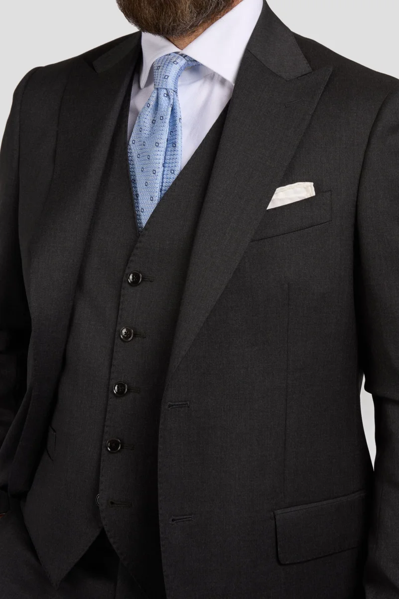 Abito Tre Pezzi Lana Grigio - immagine 2