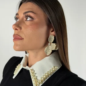 Orecchini metà fiore oro