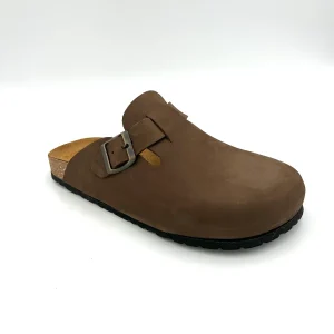 Made in italy Sandalo Sabot modello Boston in vera pelle - marrone