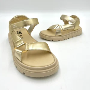 Primigi Sandali bambina regolabile laminato color oro (memory foam) kids