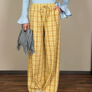 Pantalone check urban giallo
