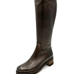 Calpierre Stivale alto elasticizzato con chiusura zip - in pelle marrone