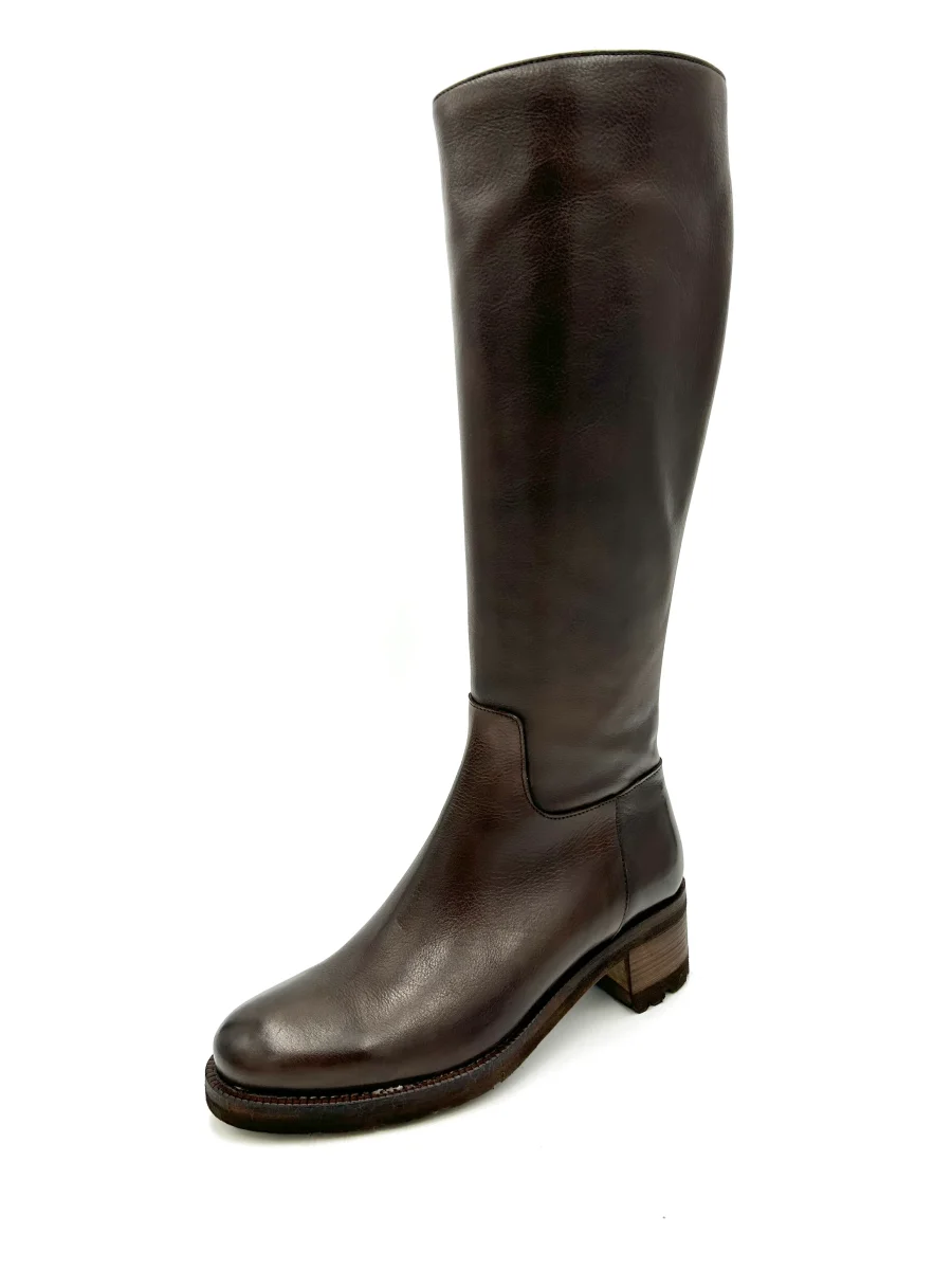 Calpierre Stivale alto elasticizzato con chiusura zip - in pelle marrone - immagine 2