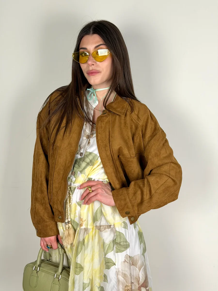 Bomber scamosciato coffee - immagine 3