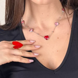 Collana cuoricini punto luce