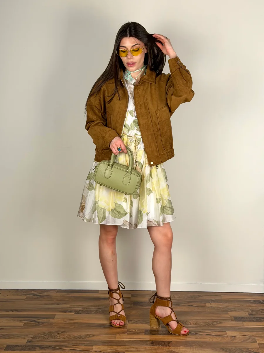 Bomber scamosciato coffee - immagine 5