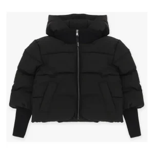 Bomber Dixie nero con zip sul davanti con cappuccio