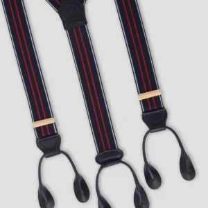 Bretelle Sartoriali Rigate Rosso/Blu