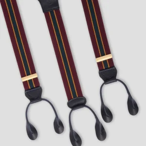 Bretelle Sartoriali Regimental Bordeaux Ocra Verde