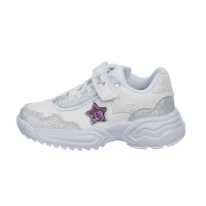Primigi Sneakers bambina chiusura a strappo e lacci finti elasticizzati - bianco