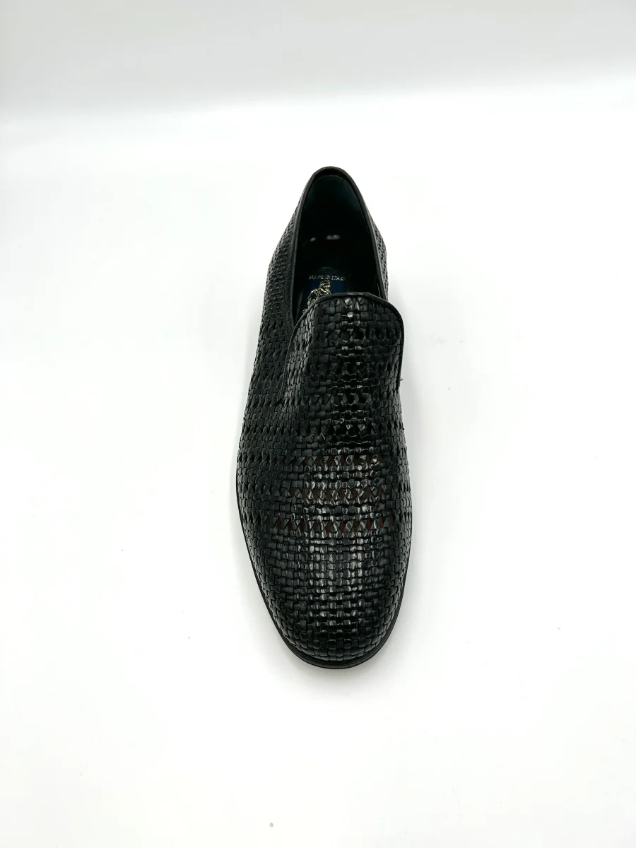 Marelli Mocassino lavorazione intrecciata - vera pelle nera - immagine 4