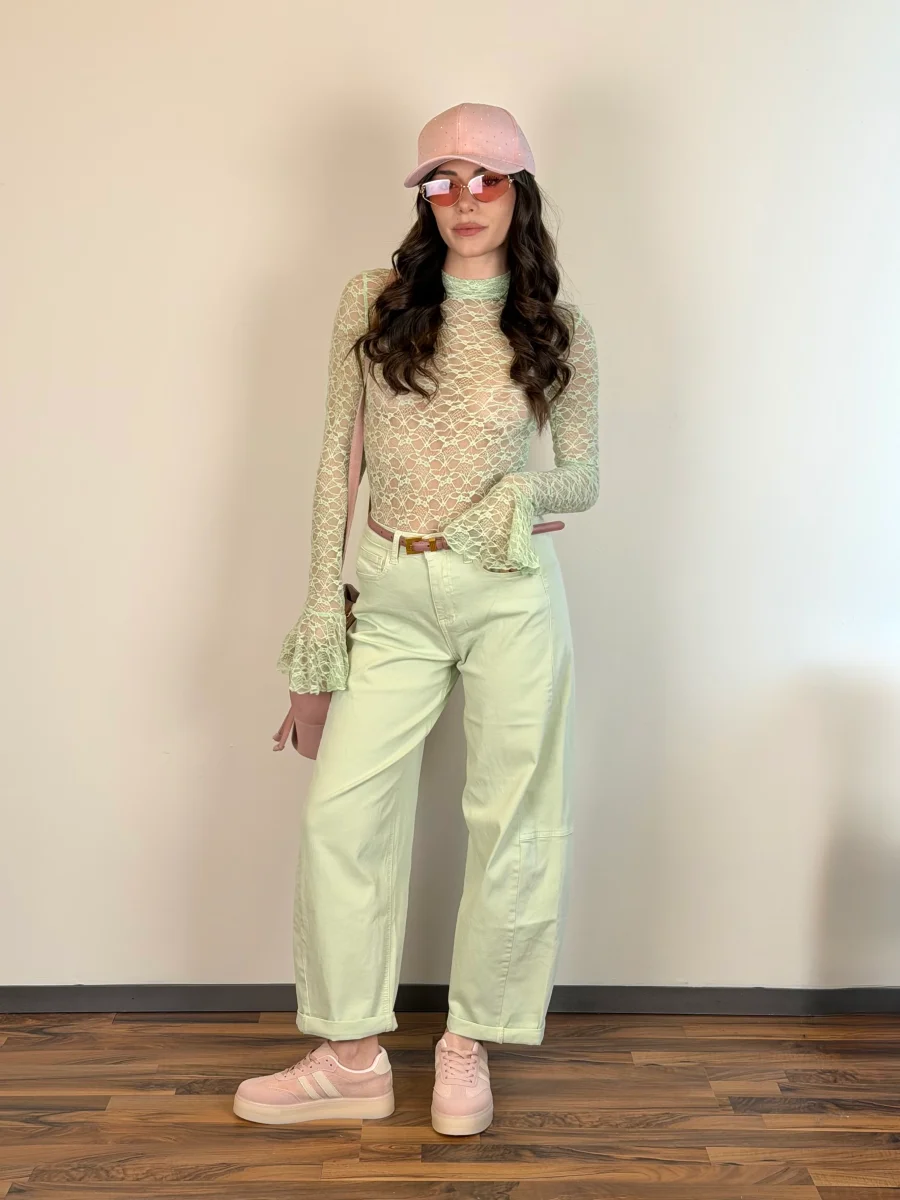 Jeans Terry verde salvia - immagine 5