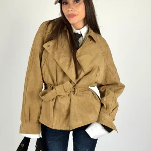 Giubbino Regina scamosciato tabacco