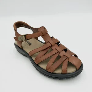 Teva Sandalo Vanua chiuso in pelle regolabile - marrone cuoio