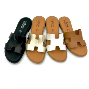 Caprice Ciabattina ispirazione H - memory foam / nero, oro, bianco, cuoio