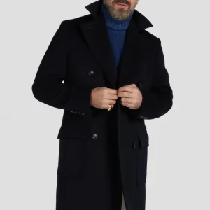 Cappotto Doppiopetto In Cashmere Loro Piana Blu