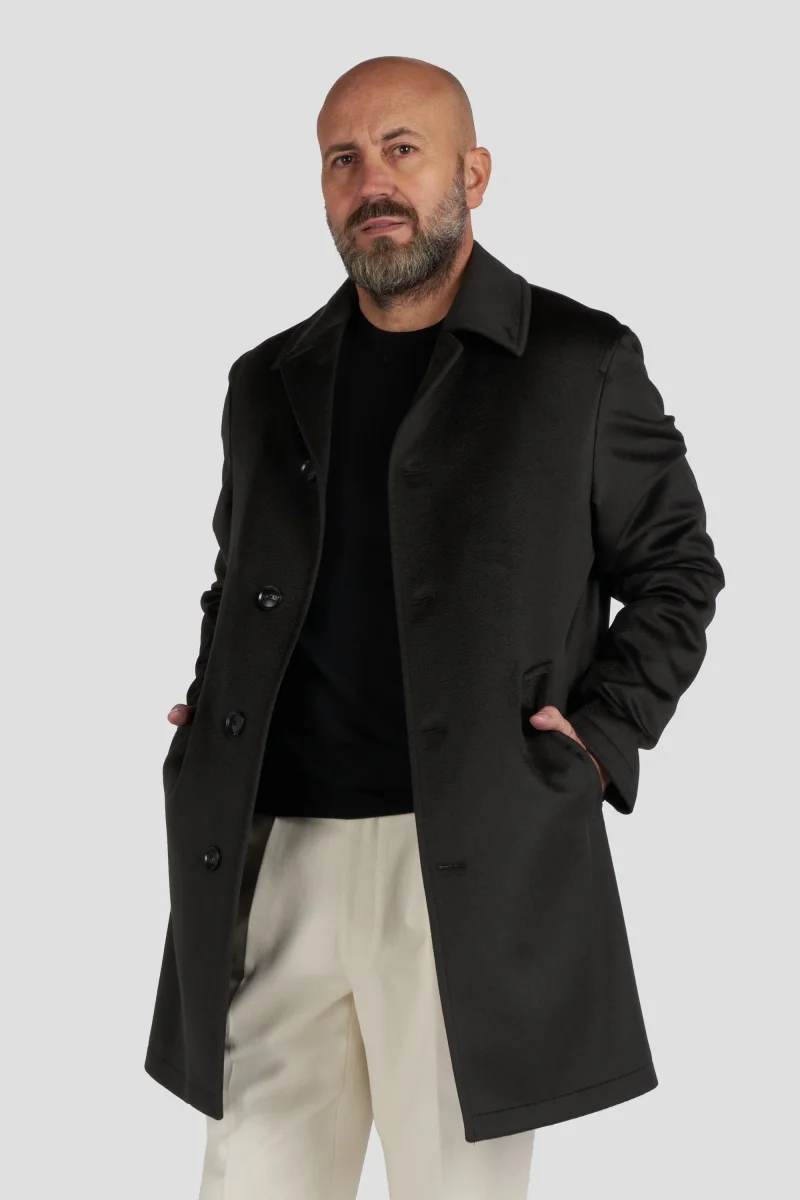 Cappotto In Cashmere Nero tessuto Loro Piana - immagine 2