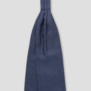 Ascot in SETA motivo geometrico bianco e blu