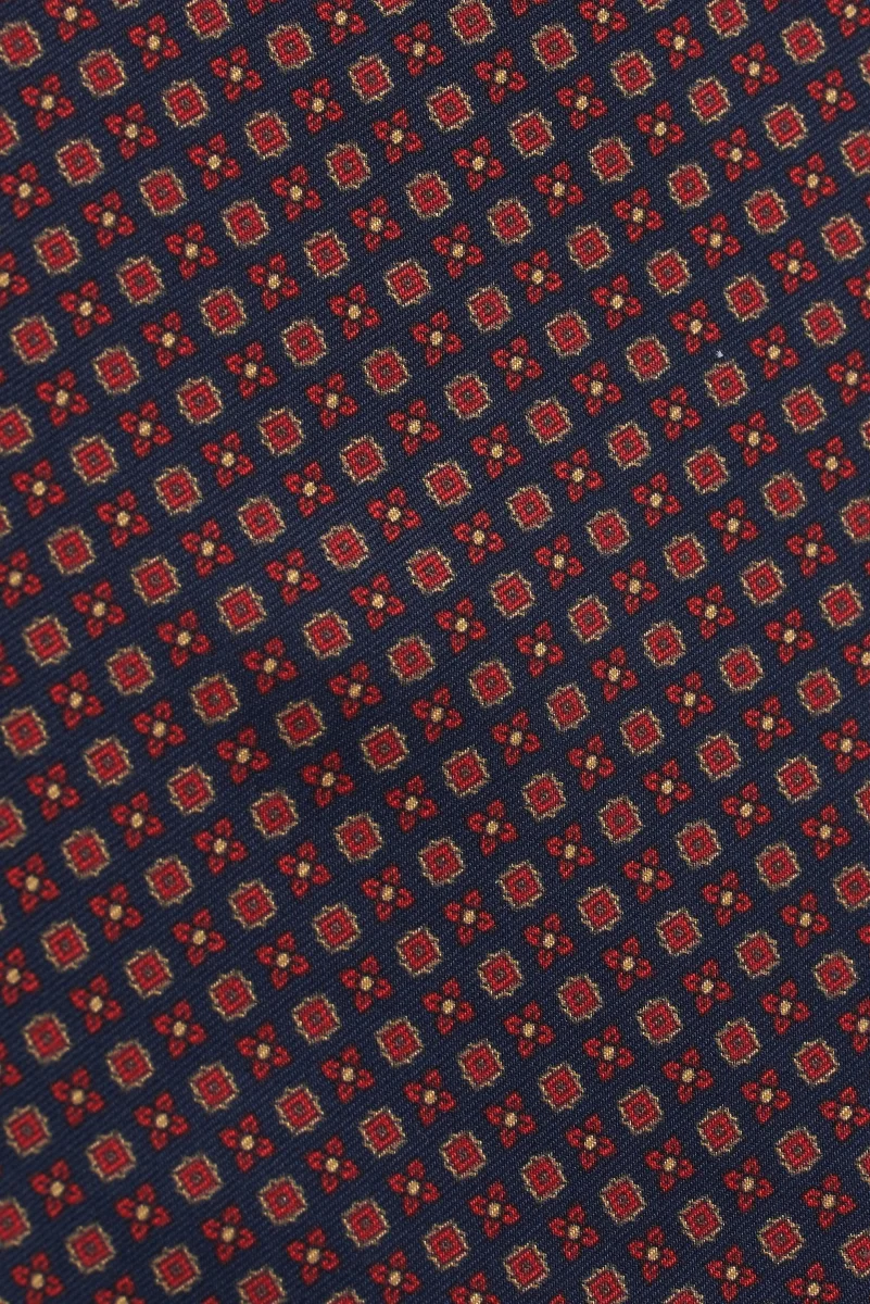 Ascot in seta microfantasia bordeaux /blu - immagine 3