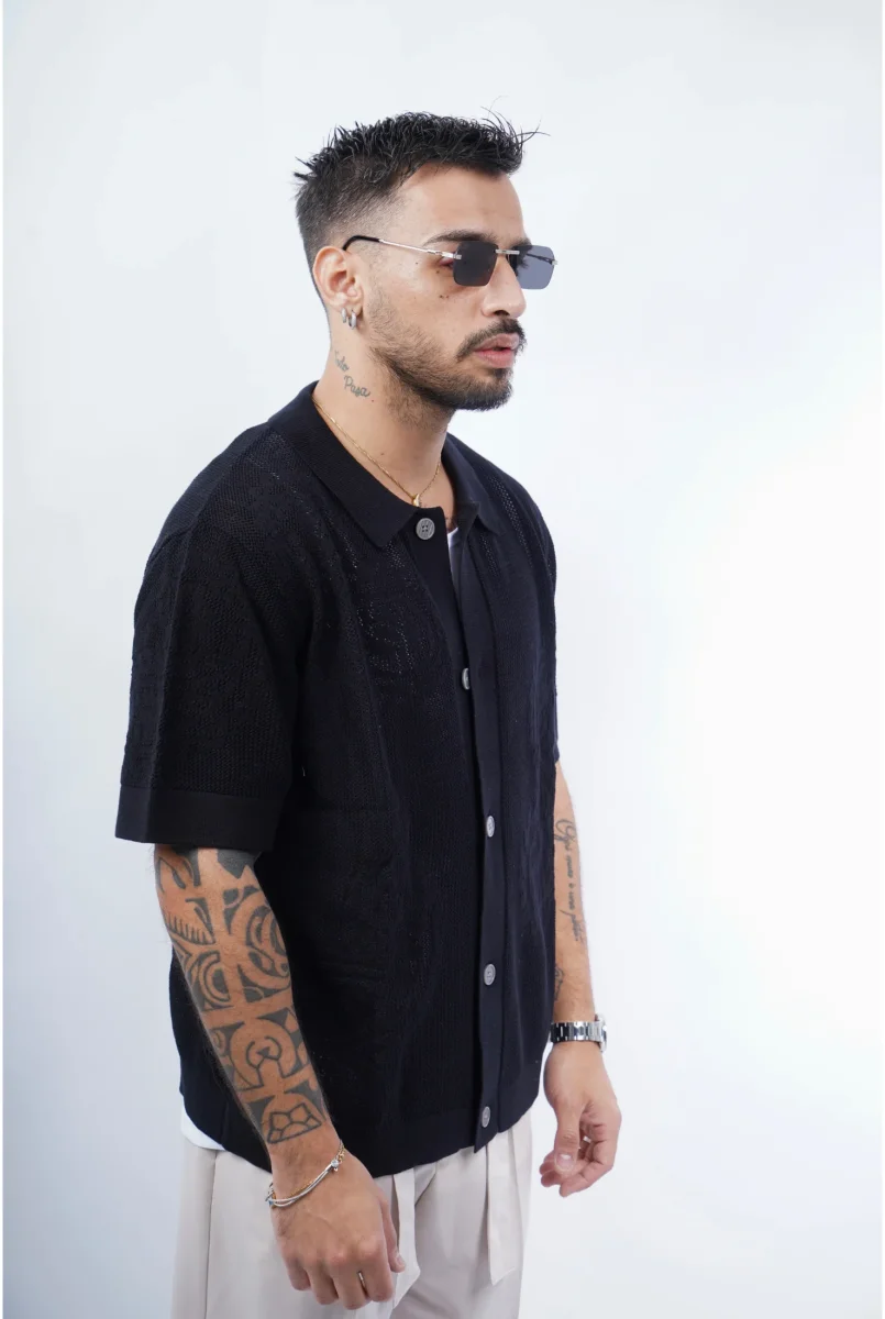 Cardigan polo in filo 3375 (vari colori) - immagine 4