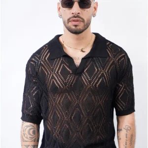 Polo in filo scollo V