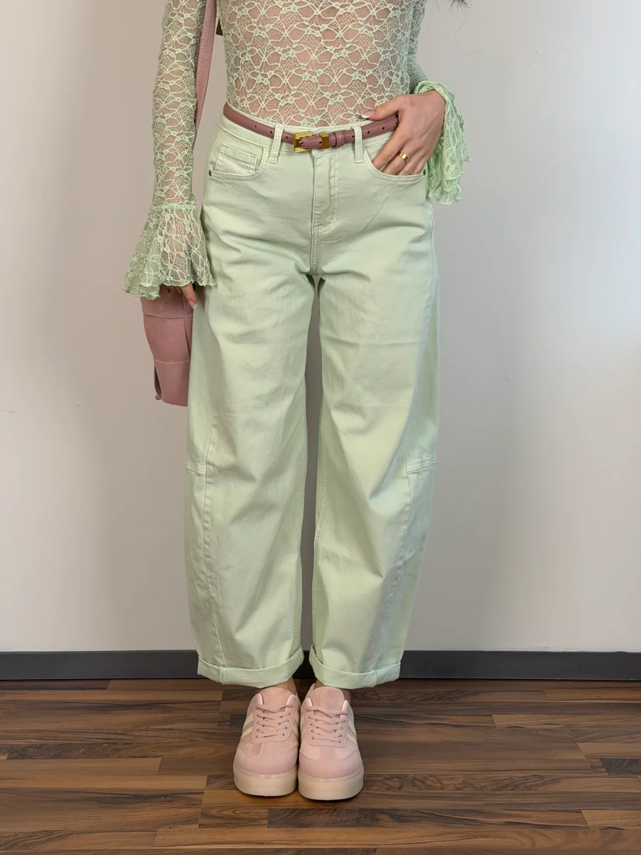 Jeans Terry verde salvia