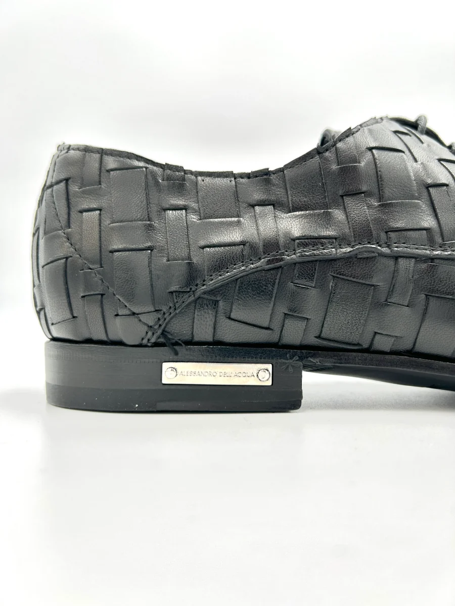 Alessandro Dell'Acqua Stringata cestino elegante - vera pelle nero - immagine 7