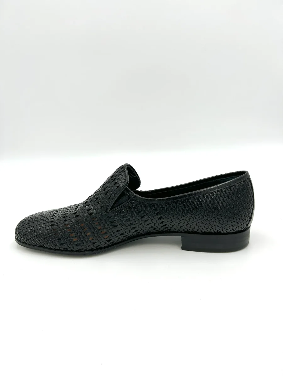 Marelli Mocassino lavorazione intrecciata - vera pelle nera - immagine 5