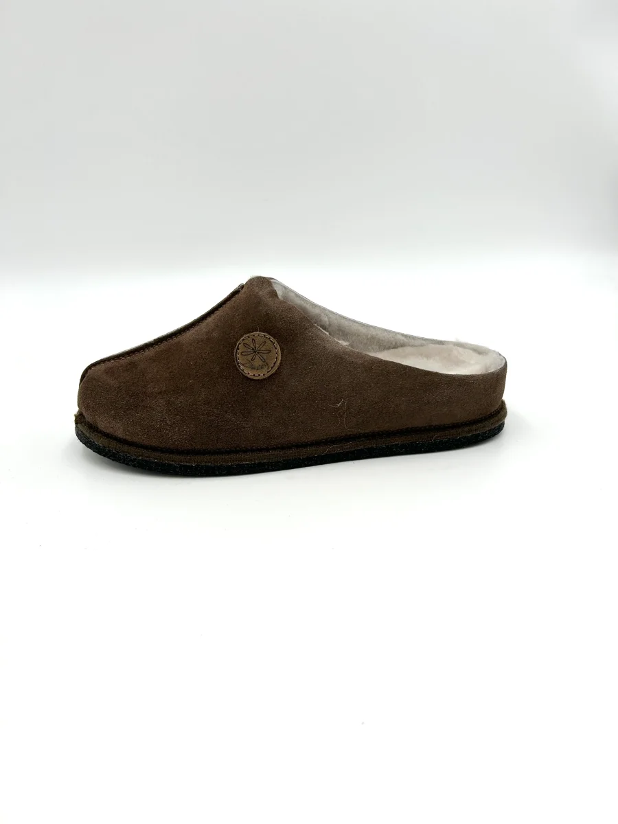 Daisy By Florance Pantofola ciabatta calda imbottita con plantare estraibile - nera e marrone - immagine 4