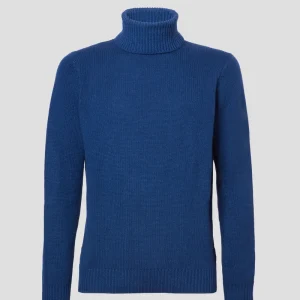 Dolcevita  blu royal in lana seta e cashmere